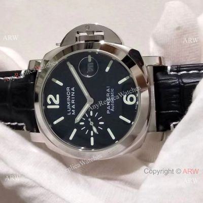 Best Fake Panerai Luminor Marina SS Black Dial Watch - PAM104